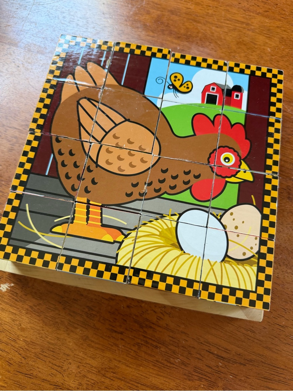 Melissa & Doug Farm Wooden Block Puzzle | 6 Animal Puzzles | Complete